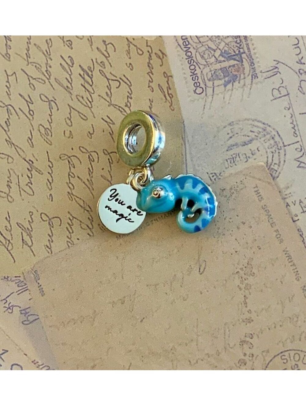 Pandora Sterling Silver Chameleon Dangle Charm - Picture 2 of 2